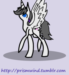 Size: 300x326 | Tagged: source needed, useless source url, safe, artist:dookin, oc, oc only, oc:prismwind, alicorn, pony, alicorn oc, fanart, shadow, solo