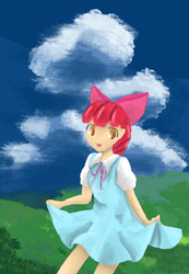 Size: 1033x1491 | Tagged: safe, artist:owlvortex, apple bloom, human, g4, clothes, dress, female, humanized, solo