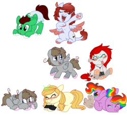 Size: 1100x1000 | Tagged: safe, artist:sugarfate, oc, oc only, oc:digital dusk, oc:northern haste, chibi, diaper