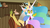 Size: 1920x1080 | Tagged: safe, screencap, discord, princess celestia, draconequus, dungeons and discords, g4, my little pony: friendship is magic, season 6, discord's celestia face, discovery family, discovery family logo, logo, male, open mouth, open smile, smiling, solo