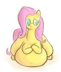 Size: 1280x1500 | Tagged: safe, artist:paupoepic, fluttershy, g4, belly, belly button, fat, fattershy, female, solo