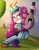 Size: 1275x1650 | Tagged: safe, artist:zelc-face, pinkie pie, earth pony, pony, dungeons and discords, g4, my little pony: friendship is magic, bard, bard pie, belt, clothes, fantasy class, female, grass, hat, mare, musical instrument, pants, signature, smiling, solo, that was fast, tree