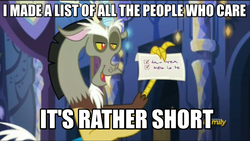 Size: 1280x720 | Tagged: safe, edit, edited screencap, screencap, discord, dungeons and discords, g4, image macro, meme, reaction image, text
