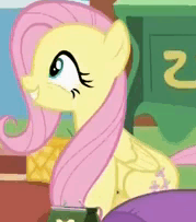 Size: 179x203 | Tagged: safe, screencap, fluttershy, pegasus, pony, dungeons and discords, g4, season 6, animated, cute, female, gif, shyabetes, smiling, solo