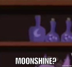 Size: 750x706 | Tagged: safe, edit, edited screencap, screencap, dungeons and discords, g4, alcohol, caption, cropped, image macro, meme, moonshine