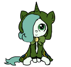 Size: 640x600 | Tagged: safe, artist:ficficponyfic, color edit, edit, oc, oc only, oc:emerald jewel, earth pony, pony, colt quest, bowtie, child, clothes, color, colored, colt, cute, cute face, cutie mark, ear piercing, femboy, foal, hair over one eye, hnnng, hoodie, horn, male, piercing, smiling, solo, trap, weapons-grade cute