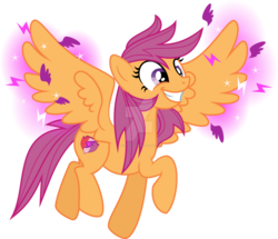 Size: 1600x1379 | Tagged: safe, artist:beautifulday01, scootaloo, g4, cutie mark, female, simple background, smiling, solo, the cmc's cutie marks, transparent background, watermark