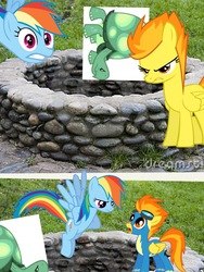 Size: 960x1280 | Tagged: safe, rainbow dash, spitfire, tank, g4, ding dong bell, mother goose, mother goose nursery rhymes, nursery rhyme (poem), your a mean one mrs spitfire