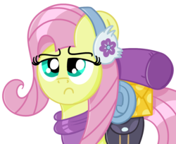 Size: 1029x838 | Tagged: safe, artist:pastelhorses, fluttershy, dungeons and discords, g4, clothes, earmuffs, female, scarf, solo