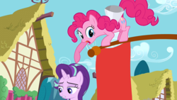 Size: 1280x720 | Tagged: safe, edit, pinkie pie, starlight glimmer, g4, and then there's this asshole, flag