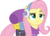 Size: 5000x3608 | Tagged: safe, artist:dashiesparkle, fluttershy, dungeons and discords, g4, my little pony: friendship is magic, .svg available, absurd resolution, bags, clothes, earmuffs, female, fluttershy is not amused, fluttershy's purple sweater, ponyscape, raised eyebrow, scarf, simple background, solo, sweater, sweatershy, transparent background, unamused, vector, winter outfit