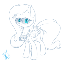 Size: 600x600 | Tagged: safe, artist:malwinters, fluttershy, g4, atg 2016, camera, newbie artist training grounds, sunglasses