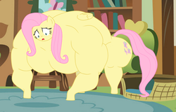 Size: 903x577 | Tagged: safe, artist:urkel, fluttershy, pegasus, pony, g4, female, fetish, flutterhulk, hulk out, mare, muscle fetish, muscles, muscleshy, overdeveloped muscles, solo