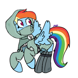 Size: 710x710 | Tagged: safe, artist:apple-jazzy, rainbow dash, dungeons and discords, g4, dungeons and dragons, fantasy class, female, rainbow rogue, simple background, solo