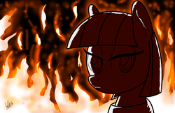 Size: 1545x1000 | Tagged: safe, artist:ladyanidraws, maud pie, g4, backlighting, fire