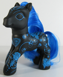 Size: 600x741 | Tagged: safe, photographer:breyer600, electric blue (g3), g3, art pony, irl, photo, solo, toy