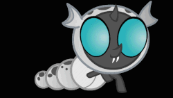 Size: 640x360 | Tagged: safe, artist:hyper dash, thorax, changeling, changeling larva, g4, the times they are a changeling, adoracreepy, animated, baby, baby changeling, black background, creepy, cute, gif, larva, male, simple background, solo, walking
