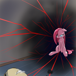 Size: 800x800 | Tagged: artist needed, safe, madame leflour, pinkie pie, g4, broken, female, pinkamena diane pie, solo