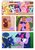 Size: 1024x1448 | Tagged: safe, artist:teammagix, applejack, fluttershy, pinkie pie, princess luna, rainbow dash, rarity, twilight sparkle, alicorn, pony, comic:sun setting misfortune, g4, comic, cupcake, food, mane six, twilight sparkle (alicorn)