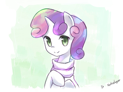 Size: 1670x1250 | Tagged: safe, artist:cyanaeolin, sweetie belle, g4, clothes, female, scarf, solo