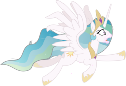 Size: 5869x4000 | Tagged: safe, artist:sollace, princess celestia, pony, zombie, 28 pranks later, g4, absurd resolution, cake zombie, female, flying, implied cake, mare, open mouth, show accurate, simple background, solo, transparent background, vector