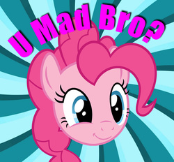 Size: 1112x1032 | Tagged: safe, artist:slb94, pinkie pie, g4, meme, smiling, you mad bro