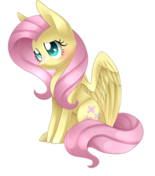 Size: 2256x2554 | Tagged: safe, artist:scarlet-spectrum, fluttershy, g4, blushing, cute, female, high res, sad, shyabetes, simple background, sitting, solo, transparent background