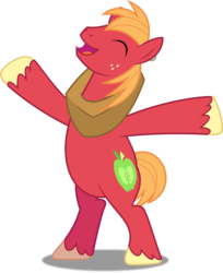 Size: 4086x5000 | Tagged: safe, artist:dashiesparkle, big macintosh, earth pony, pony, dungeons and discords, g4, .svg available, absurd resolution, bipedal, eyes closed, happy, male, open mouth, ponyscape, rearing, simple background, solo, stallion, transparent background, vector
