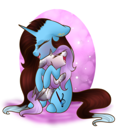 Size: 1024x1125 | Tagged: safe, artist:bambudess, oc, oc only, oc:dess, pony, duo, hug