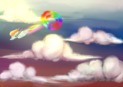 Size: 4092x2893 | Tagged: safe, artist:harmonyskish, rainbow dash, pony, g4, female, solo, sonic rainboom