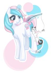 Size: 1453x2062 | Tagged: safe, artist:viperviolist, oc, oc only, oc:sweet sucette, cat, pony, unicorn, magic