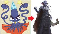 Size: 1559x898 | Tagged: safe, squizard, mind flayer, dungeons and discords, g4, comparison, dungeons and dragons, illithid