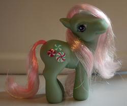 Size: 708x593 | Tagged: safe, photographer:lilcricketnoise, minty, earth pony, pony, g3, female, irl, mare, photo, solo, toy