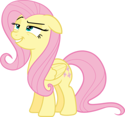 Size: 7696x7195 | Tagged: safe, artist:pink1ejack, fluttershy, dungeons and discords, g4, absurd resolution, cute, dreamworks face, female, floppy ears, fluttertroll, lidded eyes, shyabetes, simple background, smiling, smirk, smug, smugshy, solo, transparent background