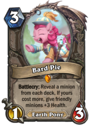 Size: 400x573 | Tagged: safe, artist:assasinmonkey, pinkie pie, earth pony, pony, dungeons and discords, g4, bard, bard pie, card, crossover, fantasy class, hearthstone, legendary, trading card, trading card game