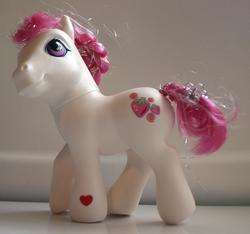 Size: 709x665 | Tagged: safe, photographer:lilcricketnoise, strawberry swirl, g3, braid, irl, photo, solo, toy