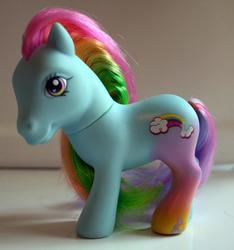 Size: 688x736 | Tagged: safe, photographer:lilcricketnoise, rainbow dash (g3), g3, g4, irl, photo, solo, toy