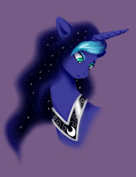 Size: 310x404 | Tagged: safe, artist:pixel-penguin-da, color edit, edit, princess luna, g4, colored, female, purple, purple background, recolor, simple background, solo