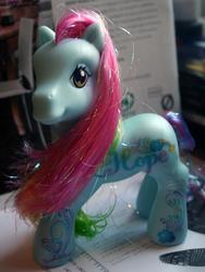 Size: 502x667 | Tagged: safe, photographer:lilcricketnoise, rainbow dash (g3), g3, g4, birthday, irl, photo, solo, toy