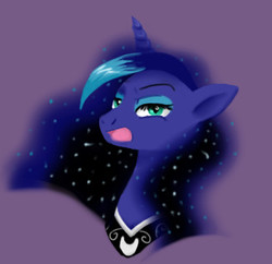 Size: 326x315 | Tagged: safe, artist:pixel-penguin-da, princess luna, g4, bust, colored, female, paint tool sai, simple background, solo