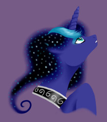 Size: 362x416 | Tagged: safe, artist:pixel-penguin-da, princess luna, g4, colored, colored sketch, female, paint tool sai, purple background, simple background, solo