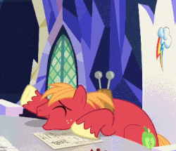 Size: 360x310 | Tagged: safe, screencap, big macintosh, earth pony, pony, dungeons and discords, g4, season 6, animated, cute, gif, laughing, loop, macabetes, male, perfect loop, solo, stallion