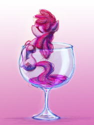 Size: 800x1062 | Tagged: safe, artist:rainspeak, berry punch, berryshine, earth pony, pony, g4, alcohol, cup, cup of pony, female, micro, solo, wine, wine glass