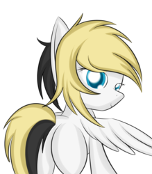 Size: 1404x1600 | Tagged: safe, artist:nevaylin, oc, oc only, oc:whiteout, pegasus, pony, butt, colored pupils, female, looking at you, looking back, plot, solo