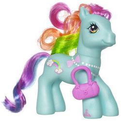 Size: 300x300 | Tagged: safe, rainbow dash (g3), g3, g4, irl, photo, rainbow dash always dresses in style, solo, stock image, toy