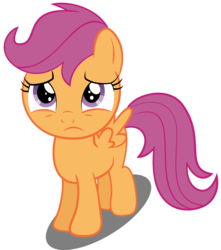 Size: 3000x3400 | Tagged: safe, artist:spellboundcanvas, scootaloo, g4, the cart before the ponies, female, high res, sad, simple background, solo, transparent background, vector