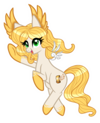 Size: 368x450 | Tagged: safe, artist:starletnightwind, oc, oc only, oc:mercury stratos, big ears, cute, ear feathers, floating wings, telegram sticker, vector, waving