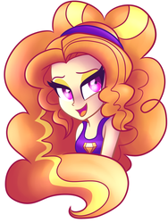 Size: 1024x1362 | Tagged: dead source, safe, artist:wubcakeva, adagio dazzle, equestria girls, g4, my little pony equestria girls: rainbow rocks, adoragio, clothes, cute, female, hairband, happy, looking at you, open mouth, solo, tank top