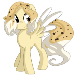 Size: 2485x2545 | Tagged: safe, artist:xsidera, oc, oc only, oc:chocolate chip, food pony, original species, pegasus, pony, food, high res, simple background, solo, transparent background, two toned wings