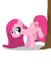 Size: 744x1052 | Tagged: safe, artist:melodialglitz, pinkie pie, g4, magical mystery cure, applebucking, female, pinkamena diane pie, scrunchy face, simple background, solo, swapped cutie marks, transparent background, vector